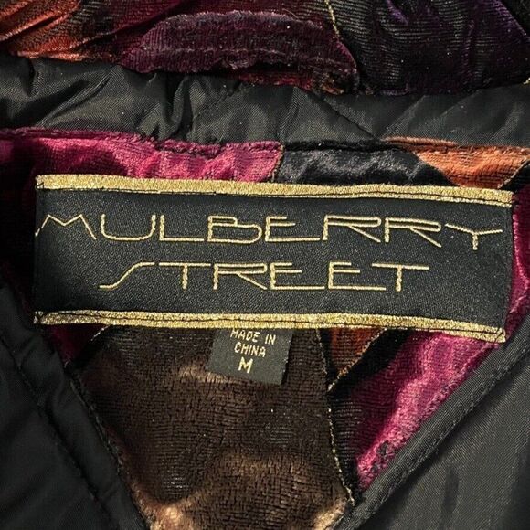 Vintage 80s Oversized Womens Velvet Jewel Toned Geometric Retro Ski Jacket Sz M - Picture 9 of 9